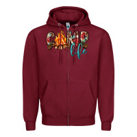 Burgundy camp life Zipper Hoodie - JahusDesignShop
