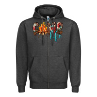 Charcoal Heather camp life Zipper Hoodie - JahusDesignShop