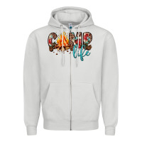 Dove Grey camp life Zipper Hoodie - JahusDesignShop