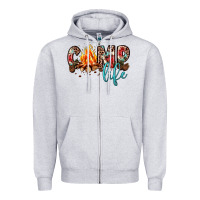 Heather Grey camp life Zipper Hoodie - JahusDesignShop