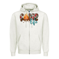 Oatmeal Heather camp life Zipper Hoodie - JahusDesignShop