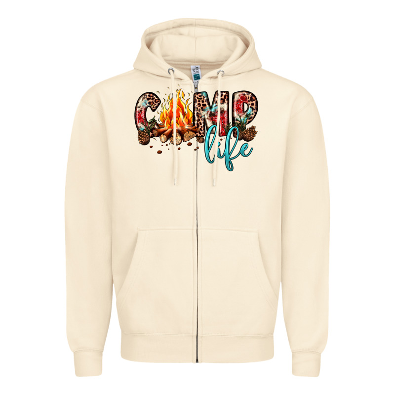 Camp Life Zipper Hoodie by JahusDesignShop | Teevron