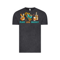 Vintage Black Peace Love Whiskey Vintage Tee - BundleAndBundleShop