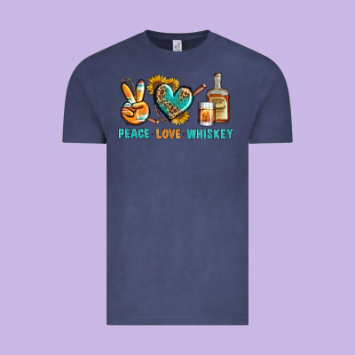 Peace Love Whiskey Vintage Tee Designed By Bundleandbundleshop