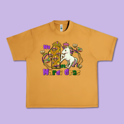 My First Mardi Gras Unicorn Urban Heavy Tee Designed By Fadigitalartstudio