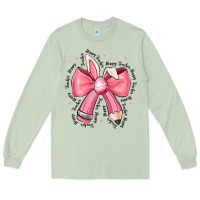 Matcha easter bunny pencil bow Long Sleeve Tee - CowhideDigitalArt