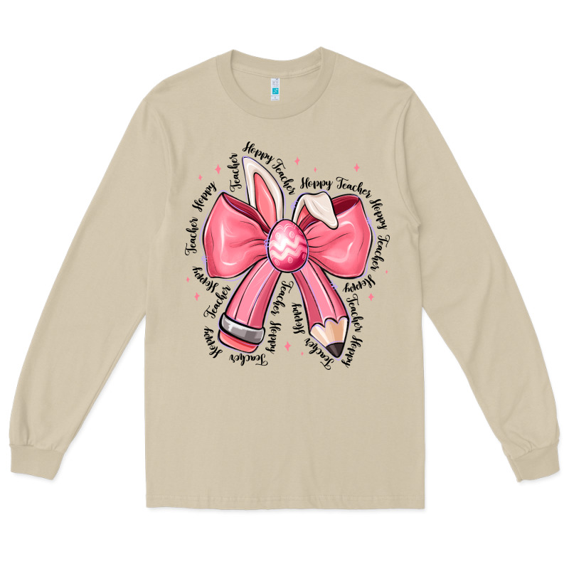 Easter Bunny Pencil Bow Long Sleeve Tee by CowhideDigitalArt | Teevron
