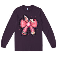 Plum easter bunny pencil bow Long Sleeve Tee - CowhideDigitalArt