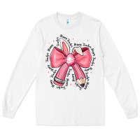 White easter bunny pencil bow Long Sleeve Tee - CowhideDigitalArt