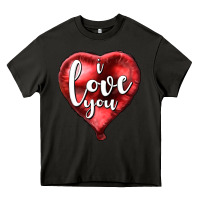 Asphalt I love you heart balloon Valentine's Day Heavy Core Tee - HowdyJamesFarm