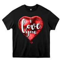 Black I love you heart balloon Valentine's Day Heavy Core Tee - HowdyJamesFarm