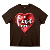 I Love You Heart Balloon Valentine's Day Heavy Core Tee | Teevron