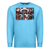Ocean Blue cowhide, leopard serape backgraund Premium Sweatshirt - JahusDesignShop
