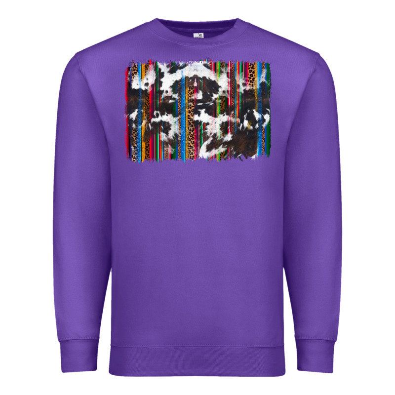 Cowhide, Leopard Serape Backgraund Premium Sweatshirt by JahusDesignShop | Teevron