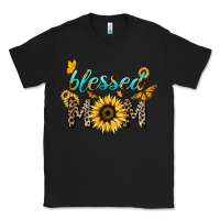 Black Blessed mom sunflower butterfly mother's day Classic Tee - HowdyJamesFarm