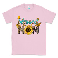 Bubblegum Pink Blessed mom sunflower butterfly mother's day Classic Tee - HowdyJamesFarm