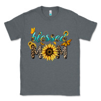 Charcoal Heather Blessed mom sunflower butterfly mother's day Classic Tee - HowdyJamesFarm