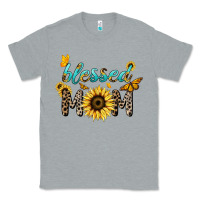 Heather Grey Blessed mom sunflower butterfly mother's day Classic Tee - HowdyJamesFarm
