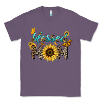 Lavender Blessed mom sunflower butterfly mother's day Classic Tee - HowdyJamesFarm