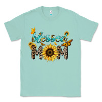 Seafoam Blessed mom sunflower butterfly mother's day Classic Tee - HowdyJamesFarm