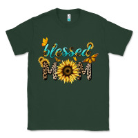 Sports Green Blessed mom sunflower butterfly mother's day Classic Tee - HowdyJamesFarm