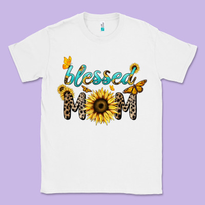 Blessed Mom Sunflower Butterfly Mother's Day Classic Tee Designed By Howdyjamesfarm