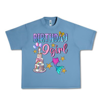 Pebble Blue Birthday Girl 9 Urban Heavy Tee - BundleAndBundleShop