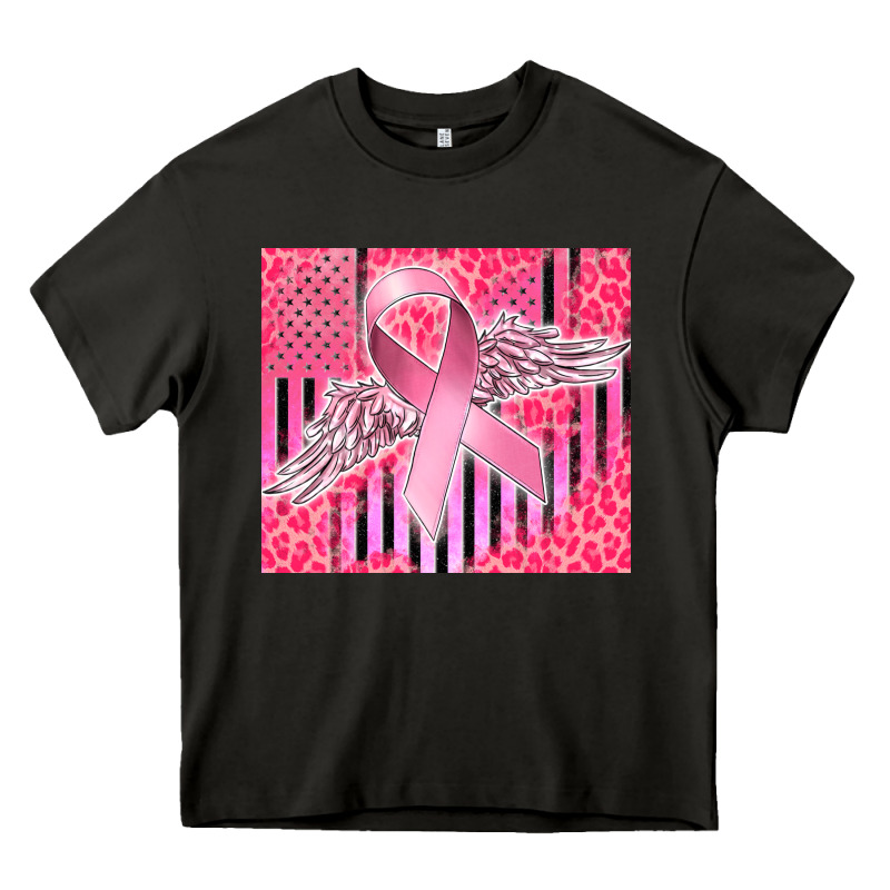 Cancer Awareness American Flag Heavy Core Tee by CowGirlArtShop | Teevron