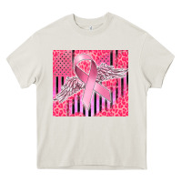 Cream cancer awareness american flag Heavy Core Tee - CowGirlArtShop