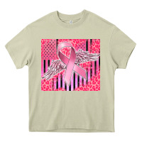 Mossy cancer awareness american flag Heavy Core Tee - CowGirlArtShop