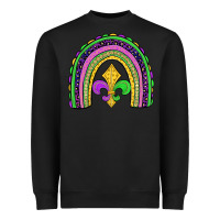 Black mardi gras fleur de lis rainbow Heavyweight Sweatshirt - JahusDesignShop