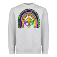 Heather Grey mardi gras fleur de lis rainbow Heavyweight Sweatshirt - JahusDesignShop