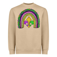 Mardi Gras Fleur De Lis Rainbow Heavyweight Sweatshirt | Teevron