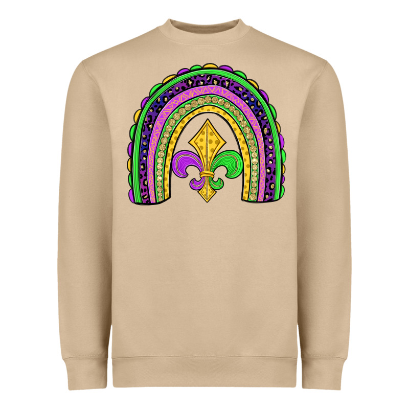Mardi Gras Fleur De Lis Rainbow Heavyweight Sweatshirt by JahusDesignShop | Teevron