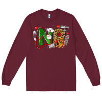 Burgundy christmas nr nurse practitioner nurse Long Sleeve Tee - LillyAllenDesigns