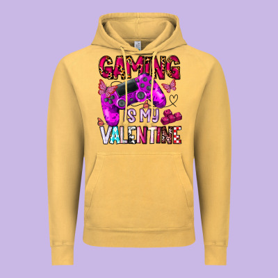 Gaming Is My Valentine Vintage Hoodie Designed By Cowhidedigitalart