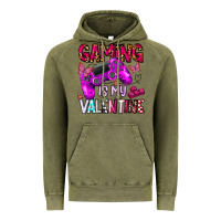 Vintage Olive gaming is my valentine Vintage Hoodie - CowhideDigitalArt