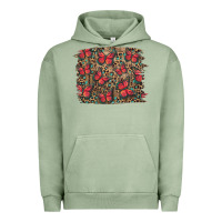 Pigment Oil Green Easter Butterflies Background Urban Hoodie - RanaPortraitStore
