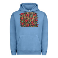 Pigment Pebble Blue Easter Butterflies Background Urban Hoodie - RanaPortraitStore