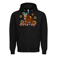 Black football hereford sunflower Zipper Hoodie - JahusDesignShop