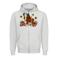 Dove Grey football hereford sunflower Zipper Hoodie - JahusDesignShop