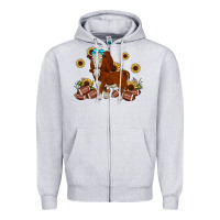 Heather Grey football hereford sunflower Zipper Hoodie - JahusDesignShop