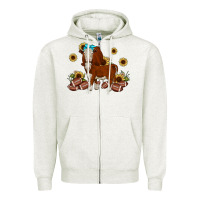 Oatmeal Heather football hereford sunflower Zipper Hoodie - JahusDesignShop