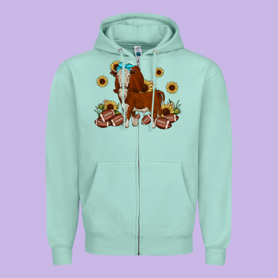 Football Hereford Sunflower Zipper Hoodie Designed By Jahusdesignshop