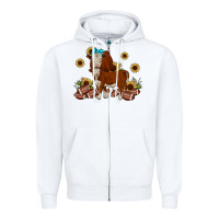 White football hereford sunflower Zipper Hoodie - JahusDesignShop