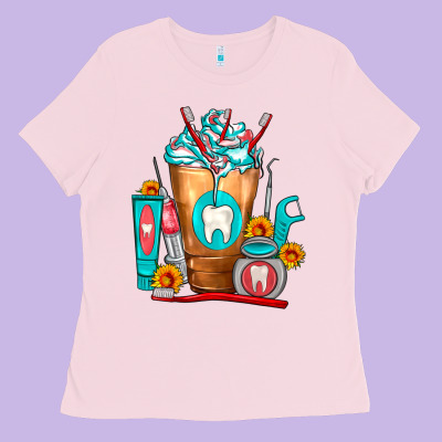 Dentist Cold Drink Frappe Ladies Tee Designed By Fadigitalartstudio