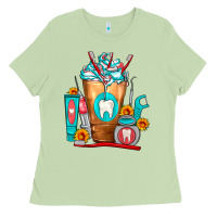 Matcha Dentist Cold Drink Frappe Ladies Tee - FaDigitalArtStudio