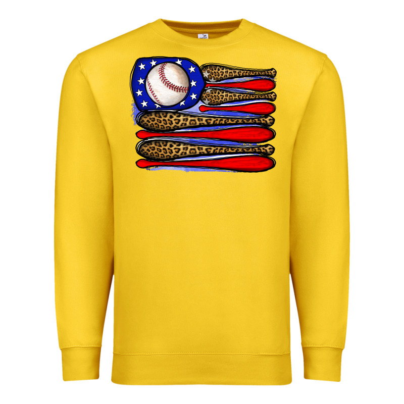 Leopard Baseball Flag3 Premium Sweatshirt by JahusDesignShop | Teevron
