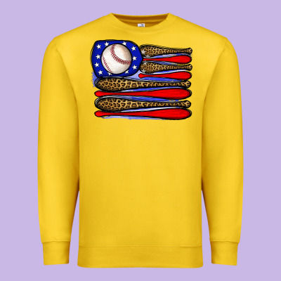 Leopard Baseball Flag3 Premium Sweatshirt Designed By Jahusdesignshop