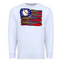 White leopard baseball flag3 Premium Sweatshirt - JahusDesignShop